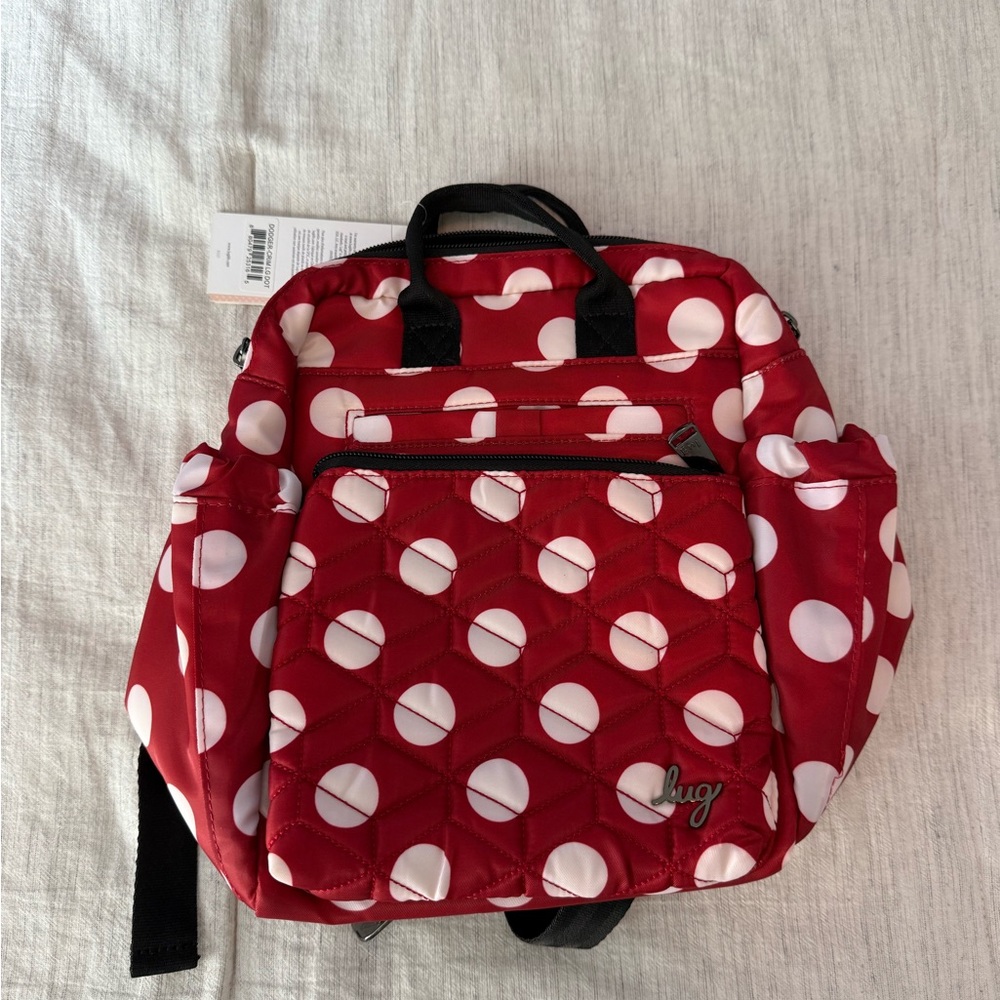NEW Lug DISNEY Dodger Mini Backpack Crimson Dot